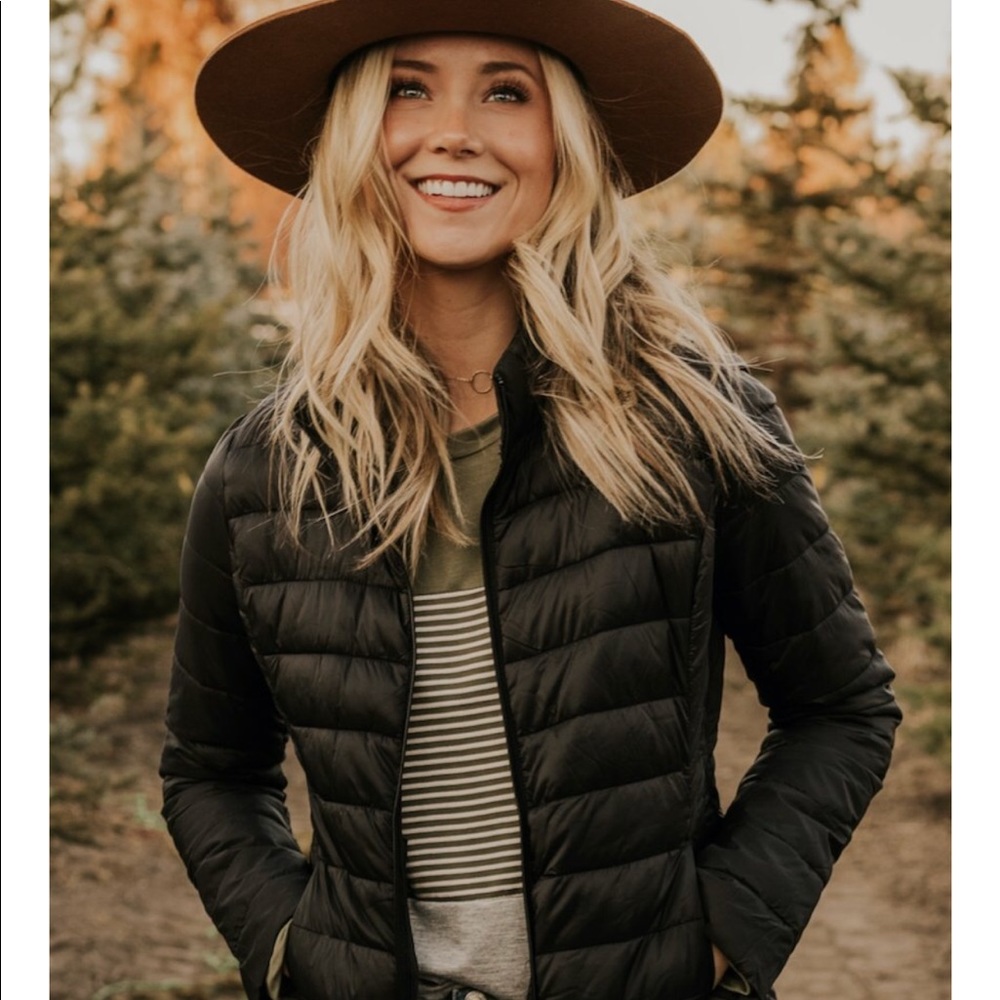 New packable black jacket